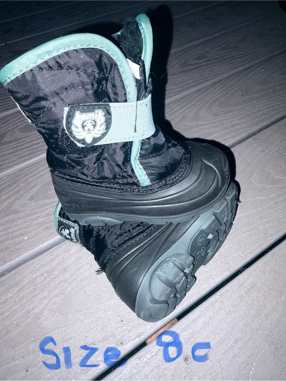 Kamik Black and Teal Toddlers' Snow Boots